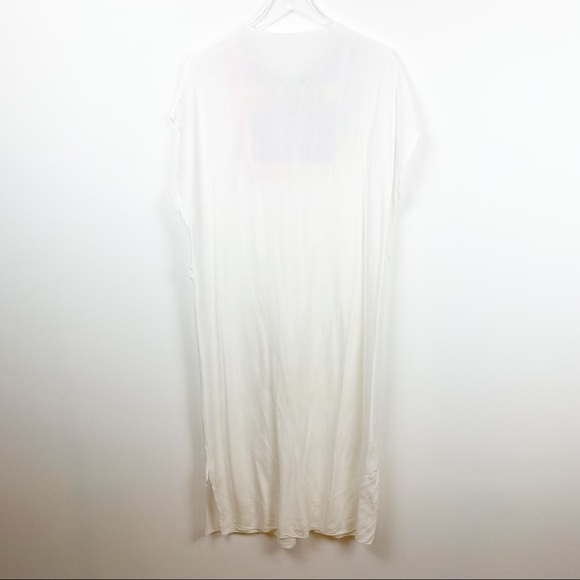 Fashion | Beach Resort White Caftan Boho Pom Pom Embroidery - Picture 5 of 7